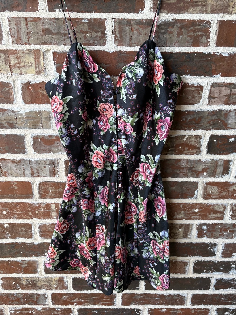 Victoria's Secret Gold Label Floral Button Front Chemise Size Large Vintage